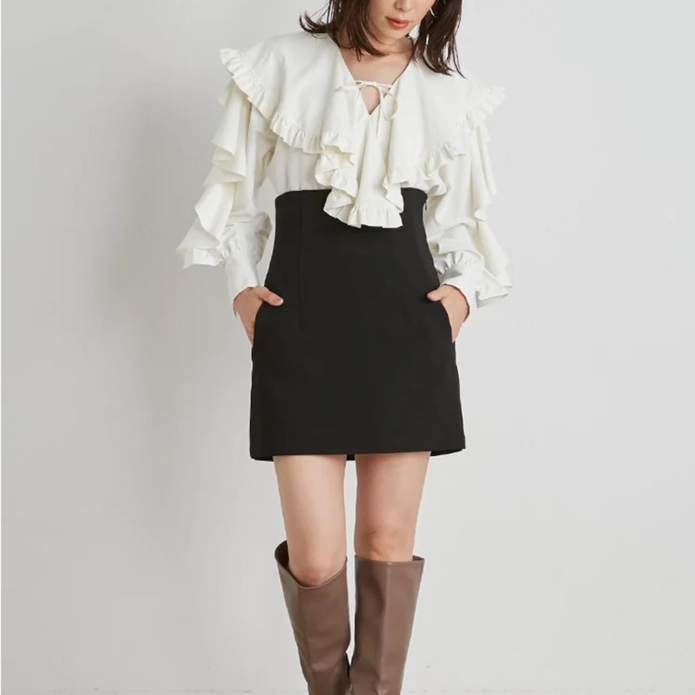 SNIDEL VOLUME RUFFLE BLOUSE One size - Picture 11 of 12